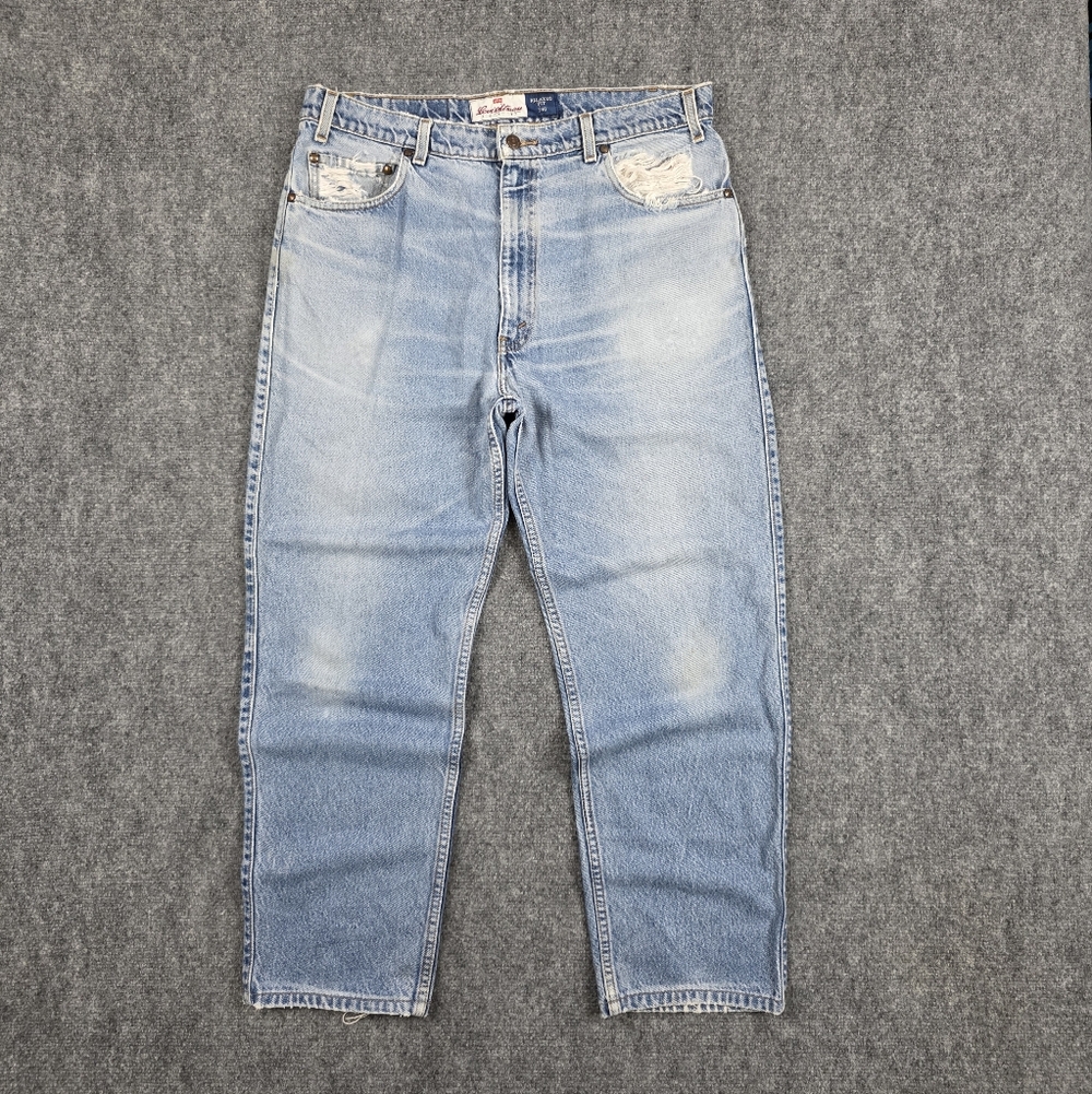 LEVIS 540 100% COTTON RELAXED FIT JEANS STONE WASH BLUE 36X28 HEAVYWEIGHT